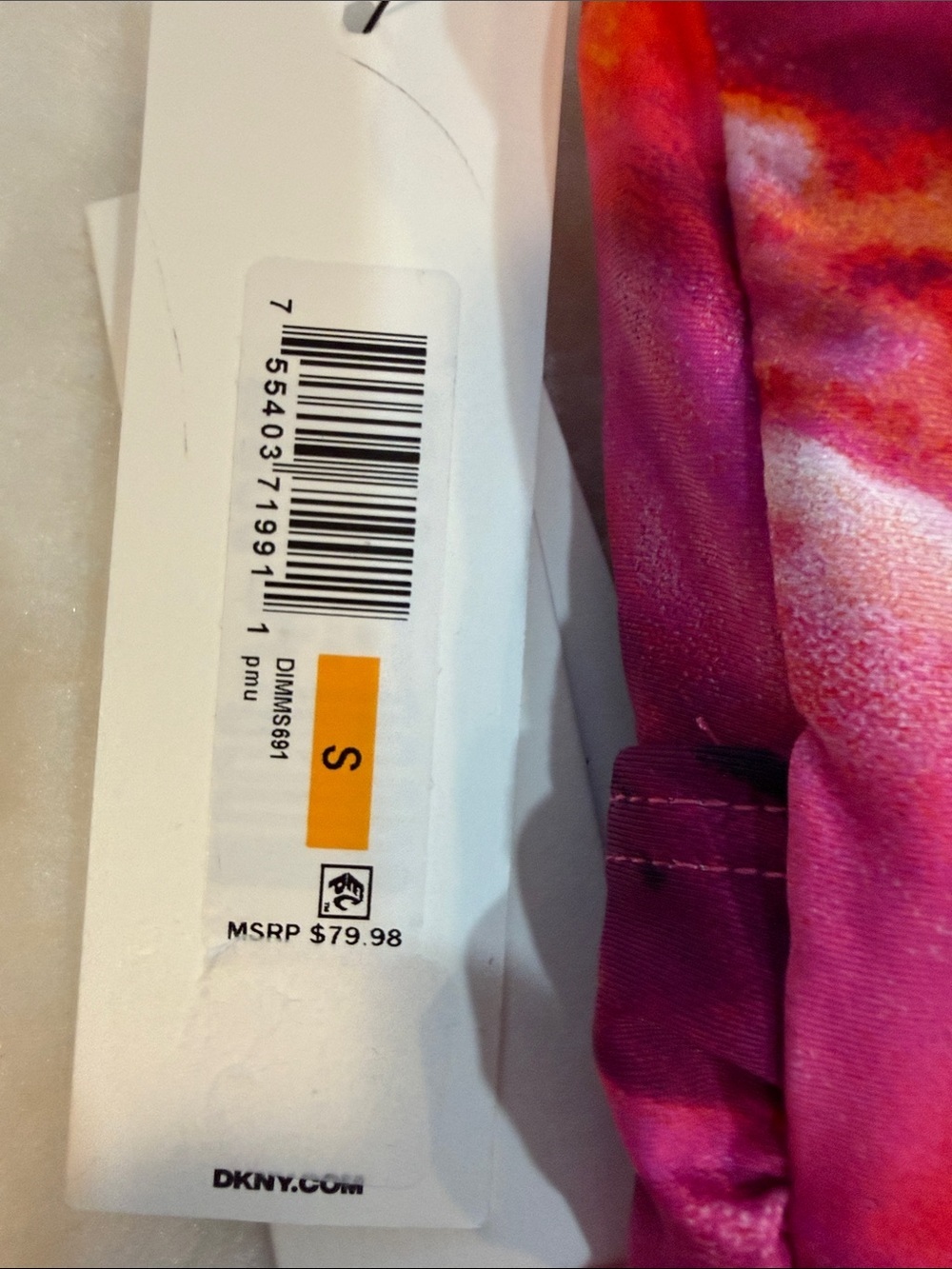 🌺 NWT - DKNY One-Piece Swimsuit NWT Size Small Pink Abstract Print 🌺 - Picture 7 of 7